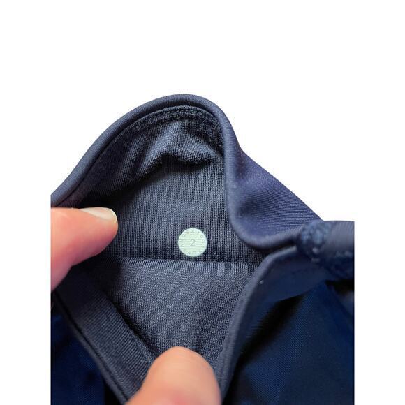 EUC Lululemon Women 2‎ Train Times 7/8 Pant Midnight Navy Blue Solid Color Mesh - Picture 7 of 17